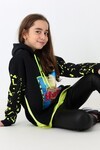 Kız Çocuk Digital Baskılı Kapşonlu Sweatshirt 14053