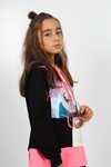 Kız Çocuk Dijital Baskılı Kapşonlu Sweatshirt 9-14 Yaş 13996
