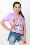 Kız Çocuk Kapşonlu File Tshirt 10-15 Yaş 13960