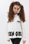 Kız Çocuk Quenn Yazı Baskılı Sweatshirt 9-14 Yaş 14041