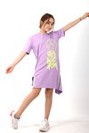 Kız Çocuk Smile Baskılı Tunik Elbise 10-15 Yaş 13950