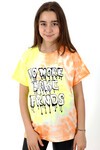 Kız Çocuk Yarasa Kol Batik Tshirt 10-15 Yaş 13983
