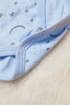 Erkek Bebek Mavi Ay Yıldız Baskı 0-36 Ay Çıtçıtlı Body 4188B