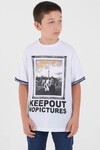 Erkek Çocuk Beyaz Resim Baskı 8-13 Yaş T-Shirt 6304