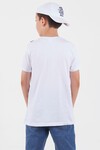 Erkek Çocuk Beyaz Şerit Yazılı Cep Detaylı T-Shirt 6557-1