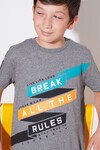 Erkek Çocuk Break Yazı Baskılı Tshirt 9-14 Yaş 14059
