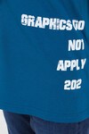Erkek Çocuk İndigo Şerit Yazılı Cep Detaylı T-Shirt 6557-3