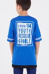 Erkek Çocuk Şerit Detaylı Tshirt 9-14 Yaş 14025
