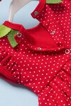 Kız Bebek Kırmızı Çilek Baskı 0-12 Ay Elbise 5008