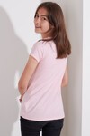 Kız Çocuk Açık Pembe Resim Baskı 6-13 Yaş T-Shirt 1904-1