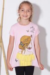 Kız Çocuk Açık Pembe Resim Baskı 6-13 Yaş T-Shirt 1941-2