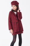 Kız Çocuk Kazayağı Desenli Ceketli Bluzlu Takım 14583