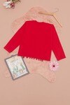 Kız Çocuk Kırmızı Kelebek Nakışlı 2-7 Yaş Sweatshirt 6002-1