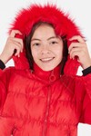 Kız Çocuk Mont Renkli Kapüşonlu Şişme Mont 14534