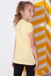 Kız Çocuk Sarı Baykuş Baskı 4-8 Yaş T-Shirt 1896-1