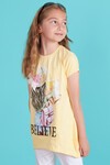 Kız Çocuk Sarı Resim Baskı 6-13 Yaş T-Shirt 1898