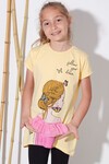 Kız Çocuk Sarı Resim Baskı 6-13 Yaş T-Shirt 1941