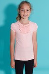 Kız Çocuk Somon 3-8 Yaş Dantelli T-Shirt 7627
