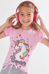 Kız Çocuk Unicorn Baskılı Etekli Takım 3-10 Yaş 13820