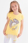 Kız Çocuk Unicorn Desenli Püsküllü Takım 3-10 Yaş 13822