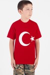 Unisex Türk Bayrağı Baskı T-shirt 5-14 Yaş 13815
