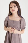 Füme Kız Çocuk Omuz Askılı Elbise 15085