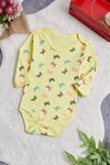 Kız Bebek  Sarı Kelebekli Uzun Kol Çıtçıtlı Badi 14976