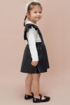 Kız Çocuk Badili 2li Siyah Deri Elbise 15039
