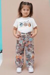 Kız Çocuk Çiçek Desenli Bluz ve Pantolonlu 2li Takım 15134