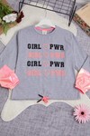 Kız Çocuk Gri Girl Power Baskı 7-14 Yaş Sweatshirt 2024-4