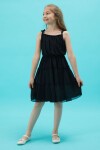 Kız Çocuk Kot Ceketli Siyah Elbise Takımı 15196