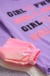 Kız Çocuk Lila Girl Power Baskı 7-14 Yaş Sweatshirt 2024-5