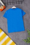Mavi Çizgili Black Yazılı Erkek Çocuk T-shirt 15361