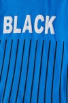 Mavi Çizgili Black Yazılı Erkek Çocuk T-shirt 15361