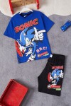 Mavi Sonic Karakter Baskılı Erkek Çocuk Şortlu Takım 15285