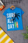 Mavi Surf Baskılı Erkek Çocuk T-shirt 15366