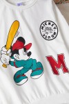 Mickey Baskılı Logolu Erkek Çocuk Sweatshirt 15241
