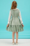 Mint Kız Çocuk Kuşaklı Dantel Yaka Elbise 15180