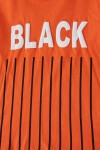 Turuncu Çizgili Black Yazılı Erkek Çocuk T-shirt 15363