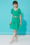 Yeşil Etekli Askılı Bluzlu Kız Çocuk Takım 15342