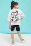 Beyaz Summer Yazılı Sırtı Baskılı Oversize Kız T-shirt 15376