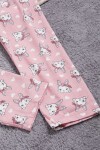 Kalpli Tavşan Baskılı Göz Bantlı Kız Çocuk Pijama Takımı 16339