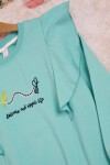 Mint Kelebek Nakışlı Volanlı Kız Çocuk Sweatshirt 16401