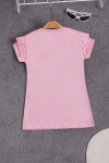 Pembe Peluş Ayıcıklı Fırfırlı Kız Çocuk T-shirt 15538