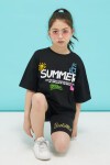 Siyah Summer Yazılı Sırtı Baskılı Oversize Kız T-shirt 15377