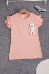Somon Peluş Ayıcıklı Fırfırlı Kız Çocuk T-shirt 15539