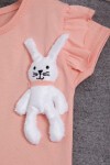 Somon Tavşan Detaylı Fırfırlı Kız Çocuk T-shirt 15542