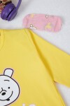 Sarı Ayıcık Baskılı Yazılı Kız Çocuk Pijama Takımı 16926